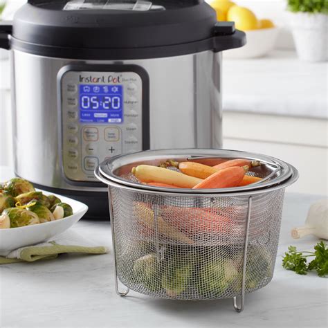 The Oster Sangerfield 5 Quart Stainless Steel Pasta Pot with Strainer Lid and Steamer Basket allows for a multitude of steamed dishes. . Steamer basket walmart